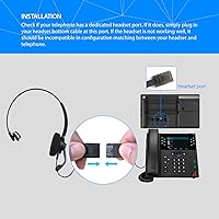 Vista 7 de IPD IPH-160 Auriculares para teléfono con micrófono con cancelación de ruido para oficina y centro de llamadas. Compatible con todos los teléfonos