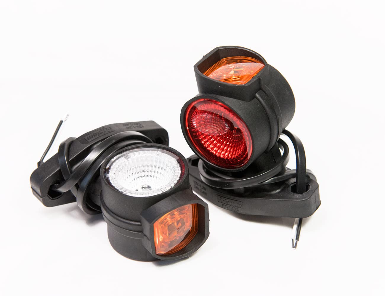 2 x LED caoutchouc feu de gabarit latéral 12V 24V avec E-marque feu de position voiture camion voiture caravane voiture lampe lumière blanc rouge orange