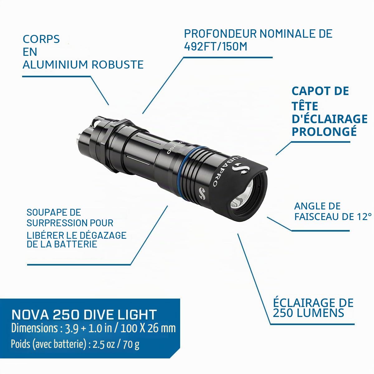 Scubapro NOVALIGHT 250 Kit de détendeur pour plongée en Eau Froide Unisex-Adult, Black, None Or Other
