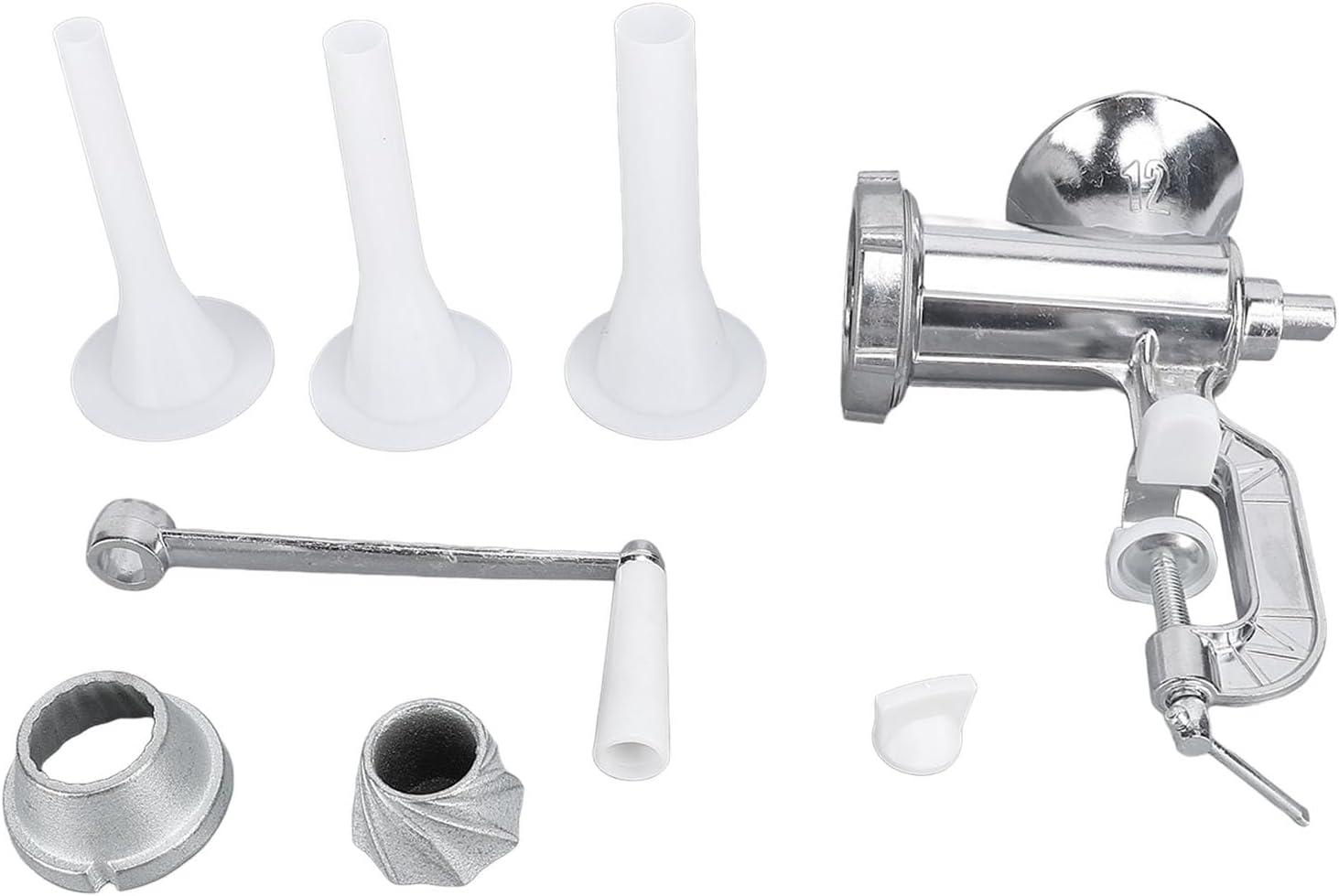 Manual Meat Grinder with Stainless Steel Blades, Hand Sausage Stuffer Kit, Large Size - Precise Control, Durable Design, Ideal for Home Kitchen and Restaurant Use