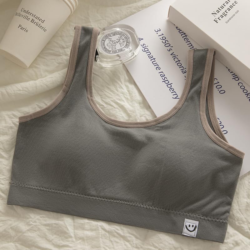 Image of Celary Girl's Sports Bra|Beginner Training Bra for Teens|Soft-Padded Wireless Seamless Crop Top|Teen Age Bra for Girls Age 12 to 17 Years|2 Piece Combo