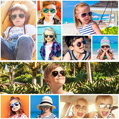 Lotfancy W1-SR14-NPET Aviator Sunglasses For Kids, Girls Sun Glasses With Case, Uv 400 Protection, Children Shades Age 3-12, Metal Frame thumb #2