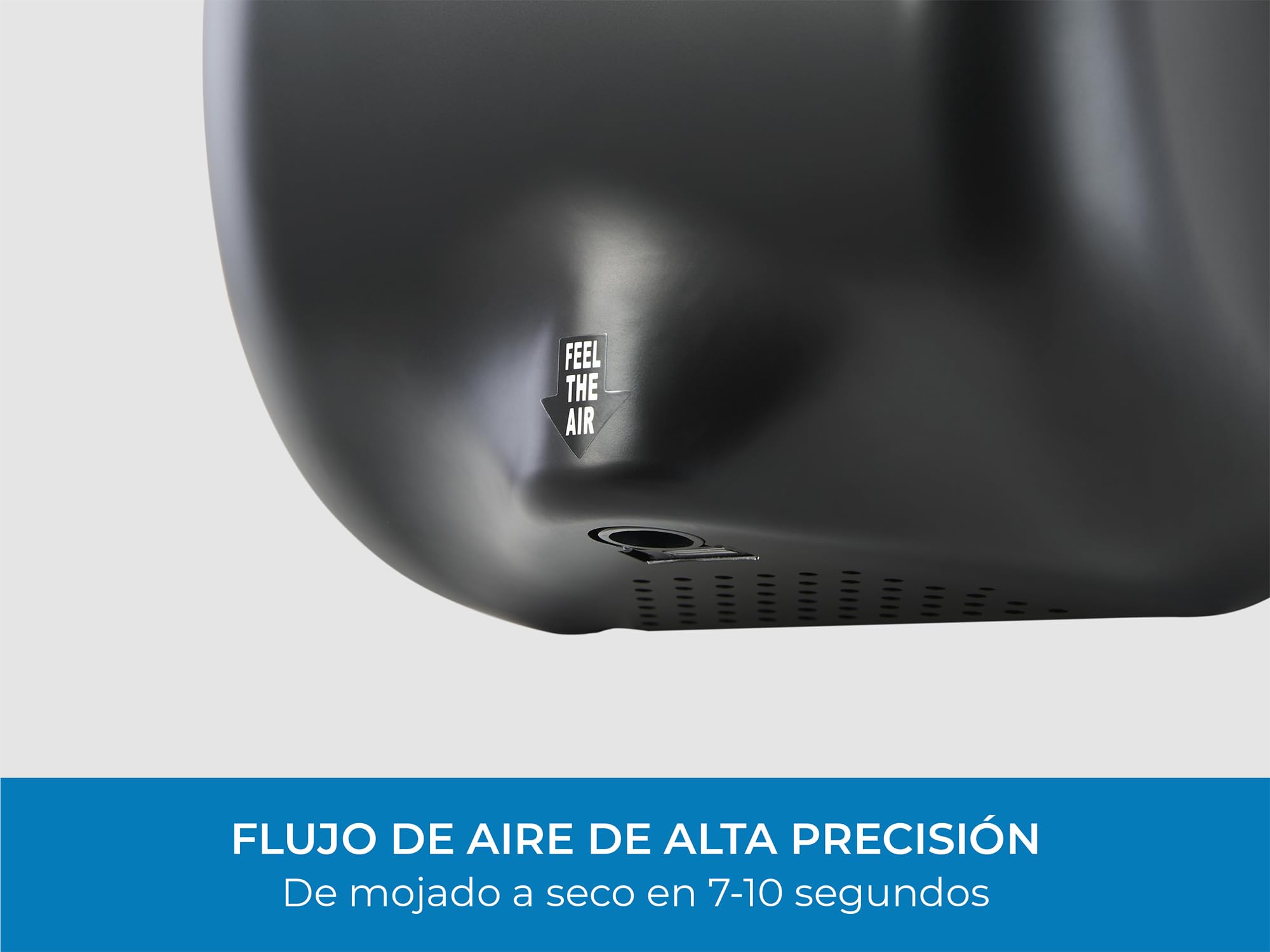 Bremmer Generic Turbo Secador de manos | Secador eléctrico de alta velocidad y bajo consumo ecológico | Secadores de manos eléctricos para inodoros comerciales | Secador de manos para inodoros (negro)