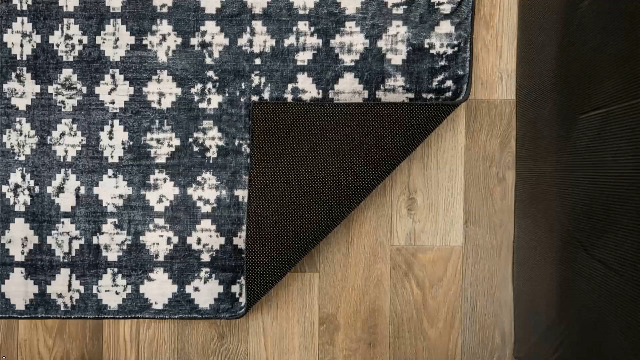 Tapete geométrico Lavable antideslizante 2x4 pies Negro miniatura 7
