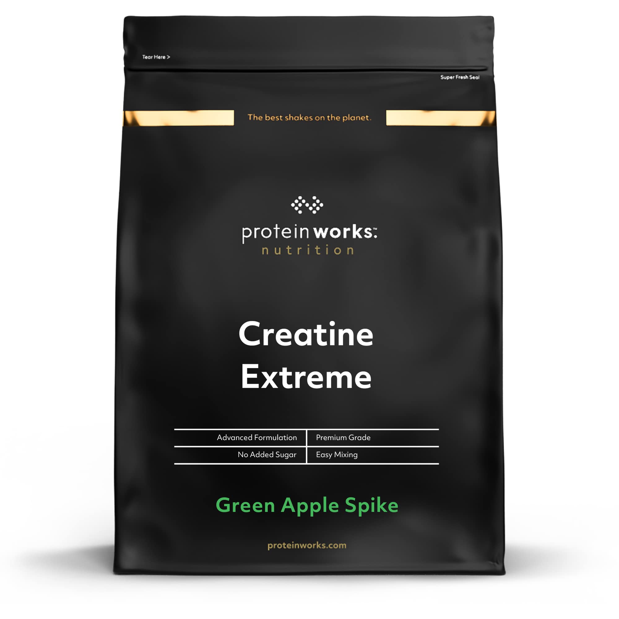 Protein Works - Creatine Extreme Powder, Creatine Formula, Premium Grade Supplement For Lean Muscle Growth, With Beta Analine, Green Apple Spike, 400 g
