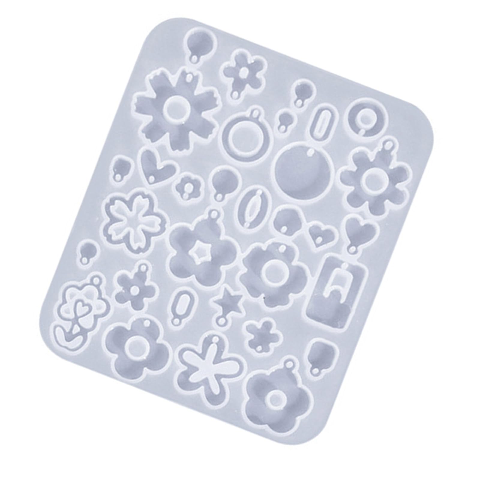 Zeizafa Ear Rings Epoxy Mould Tools/Flower Shaped Earrings Mold Handmade Ear Pendant Silicone Molds for Craft Enthusiasts