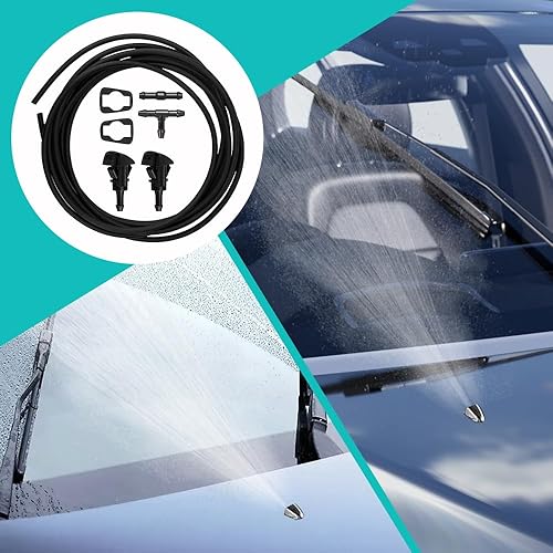 Miniatura 6 de 4805742AB - Kit de limpiaparabrisas delantero, boquilla de lavado y manguera de líquido de 6.6 ft con conector, kit de manguera de lavado de