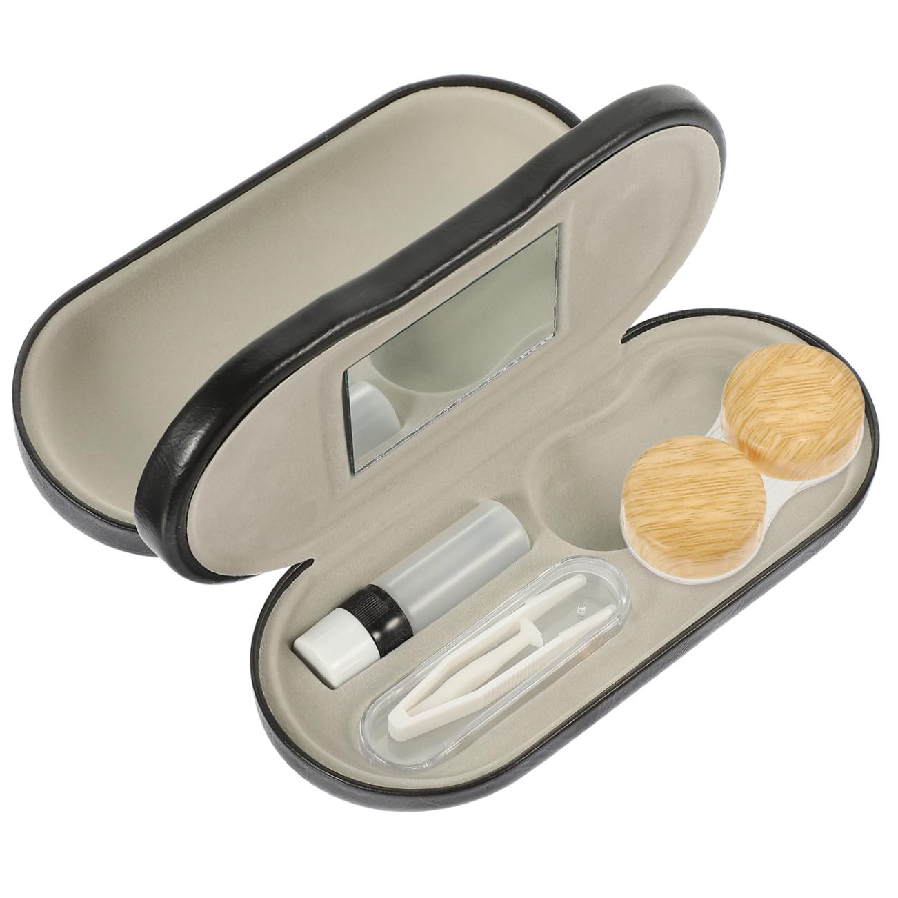 Anneome Custodia per Occhiali da Esterno Doppio Strato in Pu Pelle e Metallo, Organizer Portatile per Lenti Protezione Contro Danni, Set da 1 per Uso Multiuso Domestico