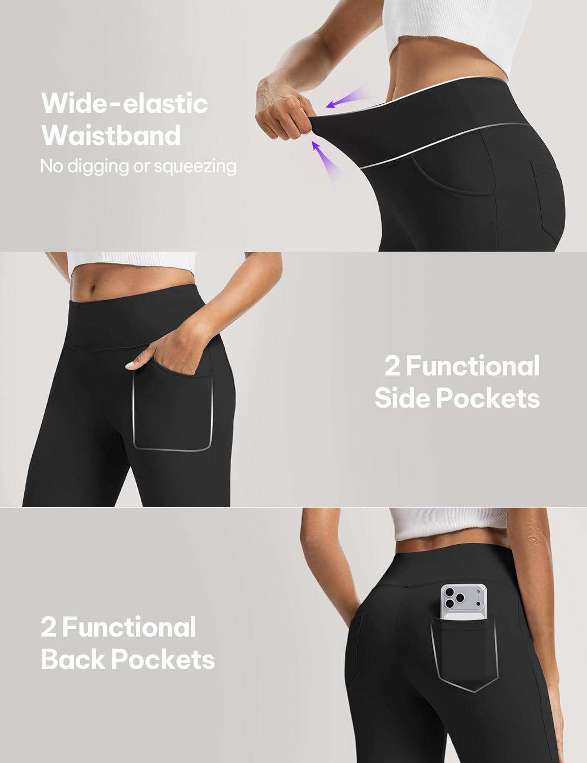 AVAMO Womens Dress Pants Straight Leg High Waisted Pull On Stretchy Work Pants Business Casual Slacks Office with Pockets - Image 4