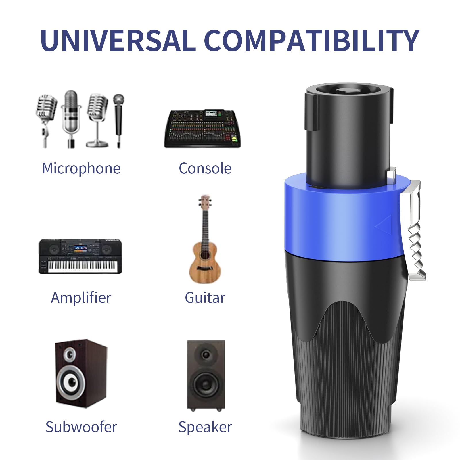 GCTBL 10Pack Connettore Speakon, Adattatore per Altoparlanti Audio a 4 poli con Spina Speakon Compatibile con Speakon NL4FC, NL4FX, NL2FC