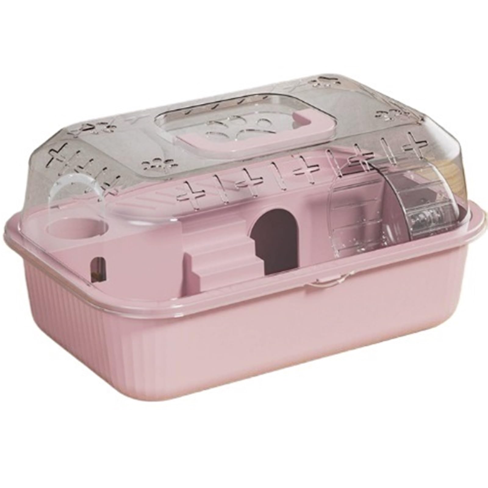 Klatka na okonie Przestronna akrylowa willa z klatką dla chomika, krytym gniazdem złotego niedźwiedzia Do użytku domowego(Pink)
