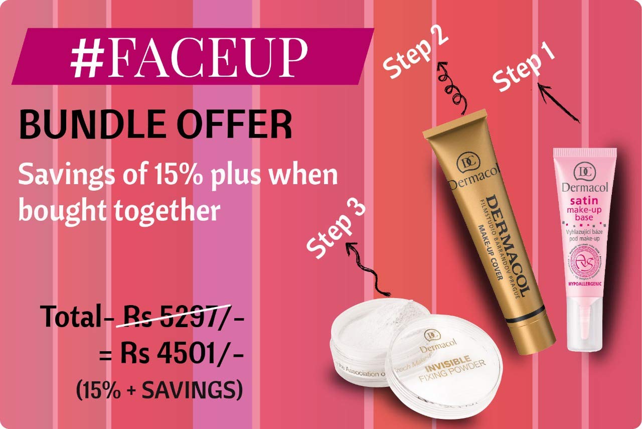 Dermacol Combo Make-up Cover Foundation-226||Invisible Fixing Powder Light||SATIN MAKE-UP BASE 10 ml With more than 15% Sa...