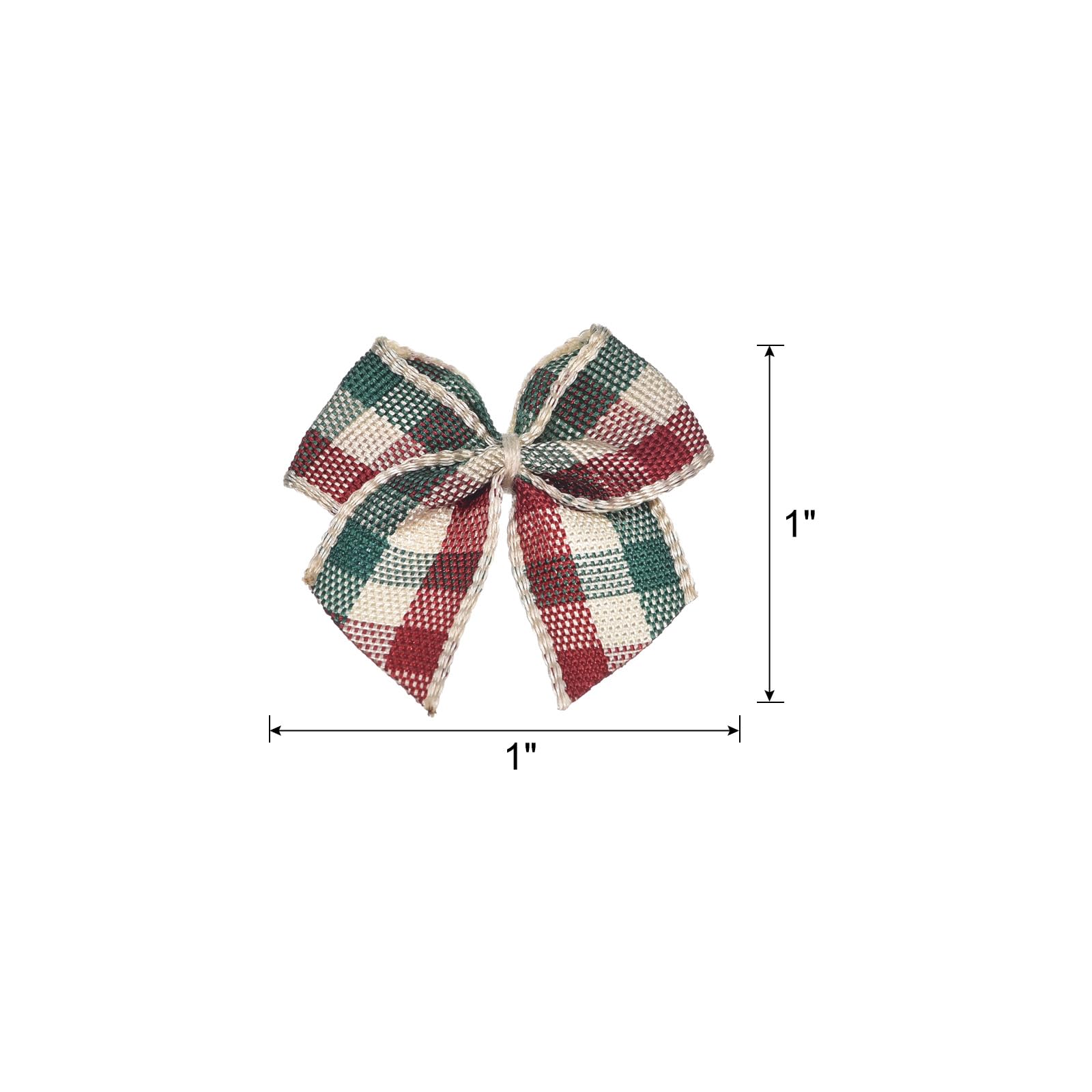 Micomon 50 Mini Lazos De Cinta A Cuadros De Navidad De 1.6 Pulgadas Para Manualidades, Lazos De Cinta, Manualidades Para Embalaje, álbumes De Recortes (rojo Verde