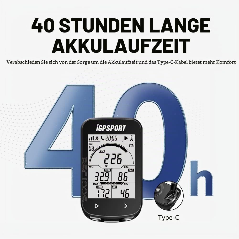 GPS Fahrradcomputer mit ANT+ Pulsmesser Geschwindigkeit Kadenz Sensor