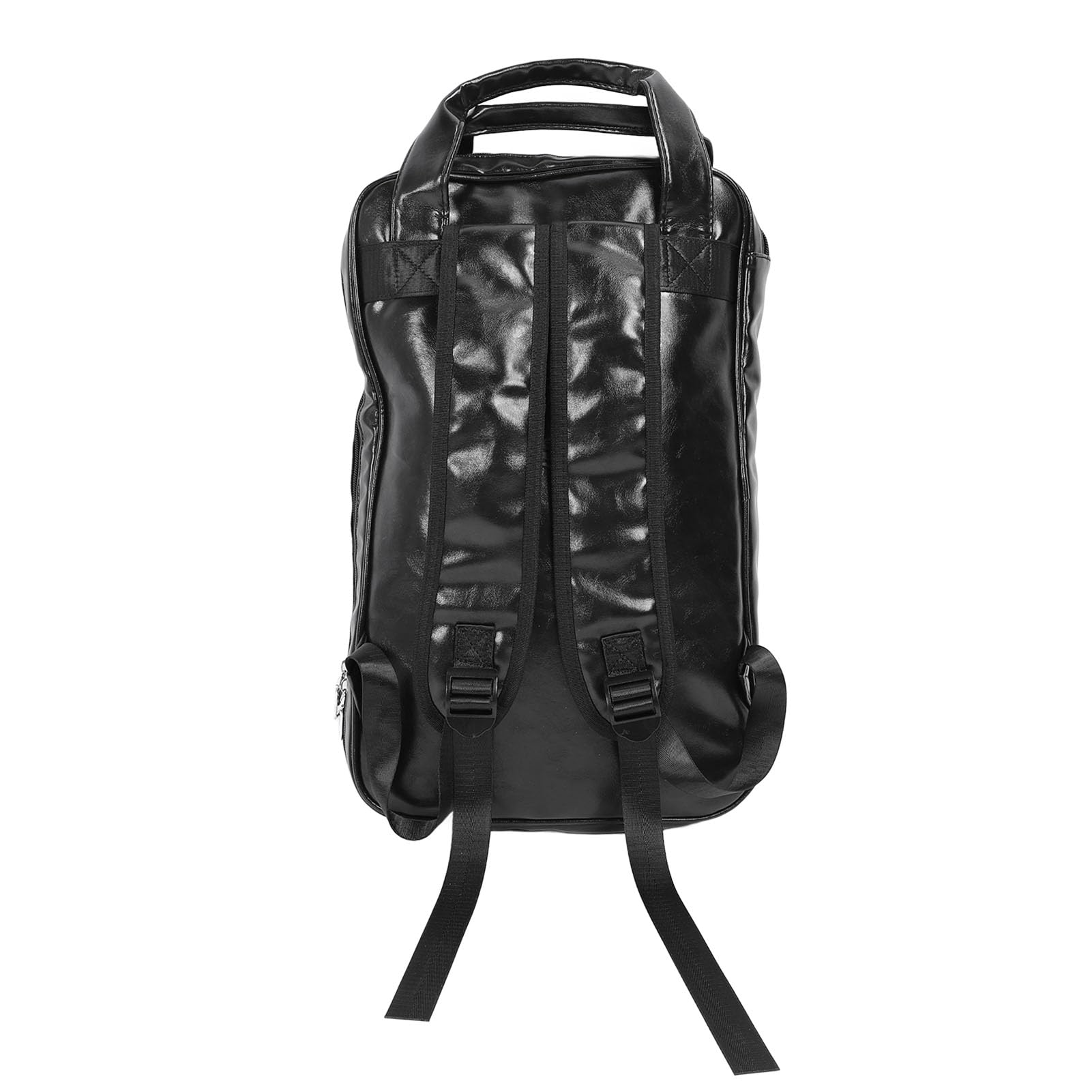 Bolsa para baquetas de batería, gruesa y multifuncional, de piel sintética, mochila portátil para bateristas y percusionistas, color negro