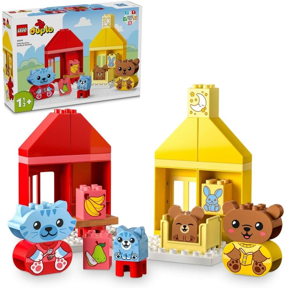 LEGODUPLO My First Daily Routines: Eating & Bedtime Toddler Learning Toys with 2 Houses and 4 Animal Figures, Let's Toddlers Explain Feelings, Gifts for Kids, Girls and Boys Aged 18 Months Plus 10414