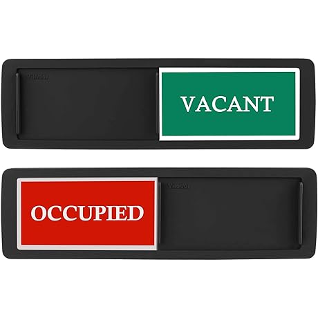 Bathroom Door Sign with 7" x 2" Premium Privacy Indicator