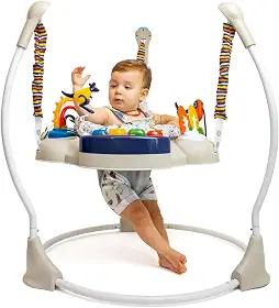 Clingo Jumper Interativo para Bebês com 9 Atividades, Assento Giratório 360°, Altura Ajustável