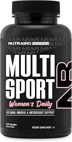NutraBio Multisport for Women - MultiVitamin para mujer - 33 vitaminas, minerales, micronutrientes - Rico en antioxidantes - Apoya el máximo