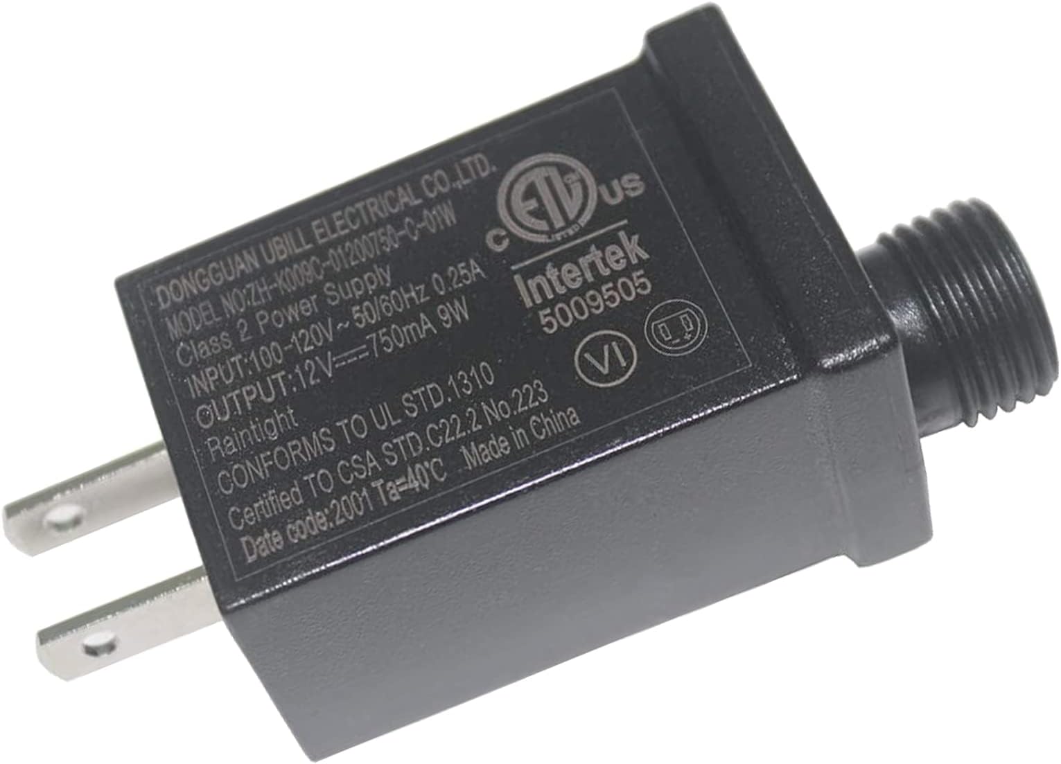 12V9W Led Class 2 Power Supply US Plug Adapter Waterproof IP44 Low Voltage LED Driver Transformer Replacement Part for LED Light