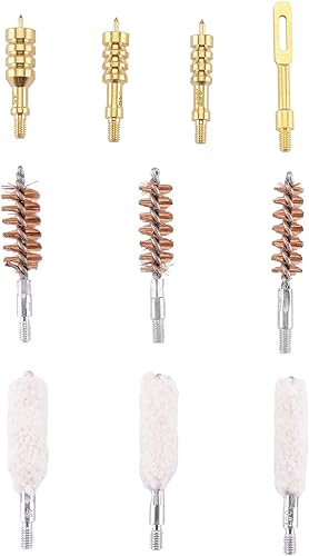 Miniatura 6 de Raiseek Kit de limpieza de pistola de calibre .357 Kit de limpieza de pistola de 0.354 in Kit de limpieza de pistola, cepillo y mordaza