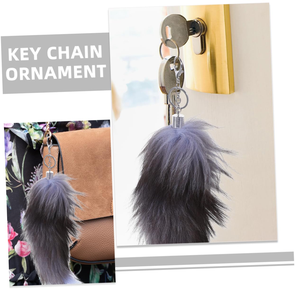 LIFKOME portachiavi a coda portachiavi per chiavi auto ripieno calza catena decorazione casa home decoration decorazioni per appendere chiavi Ciondolo chiave finta pelliccia di volpe