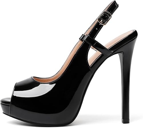 Miniatura 2 de Joseywade Zapatos de tacón alto con punta abierta para mujer, tacón de aguja, 5 pulgadas, para fiesta, boda, vestido de boda