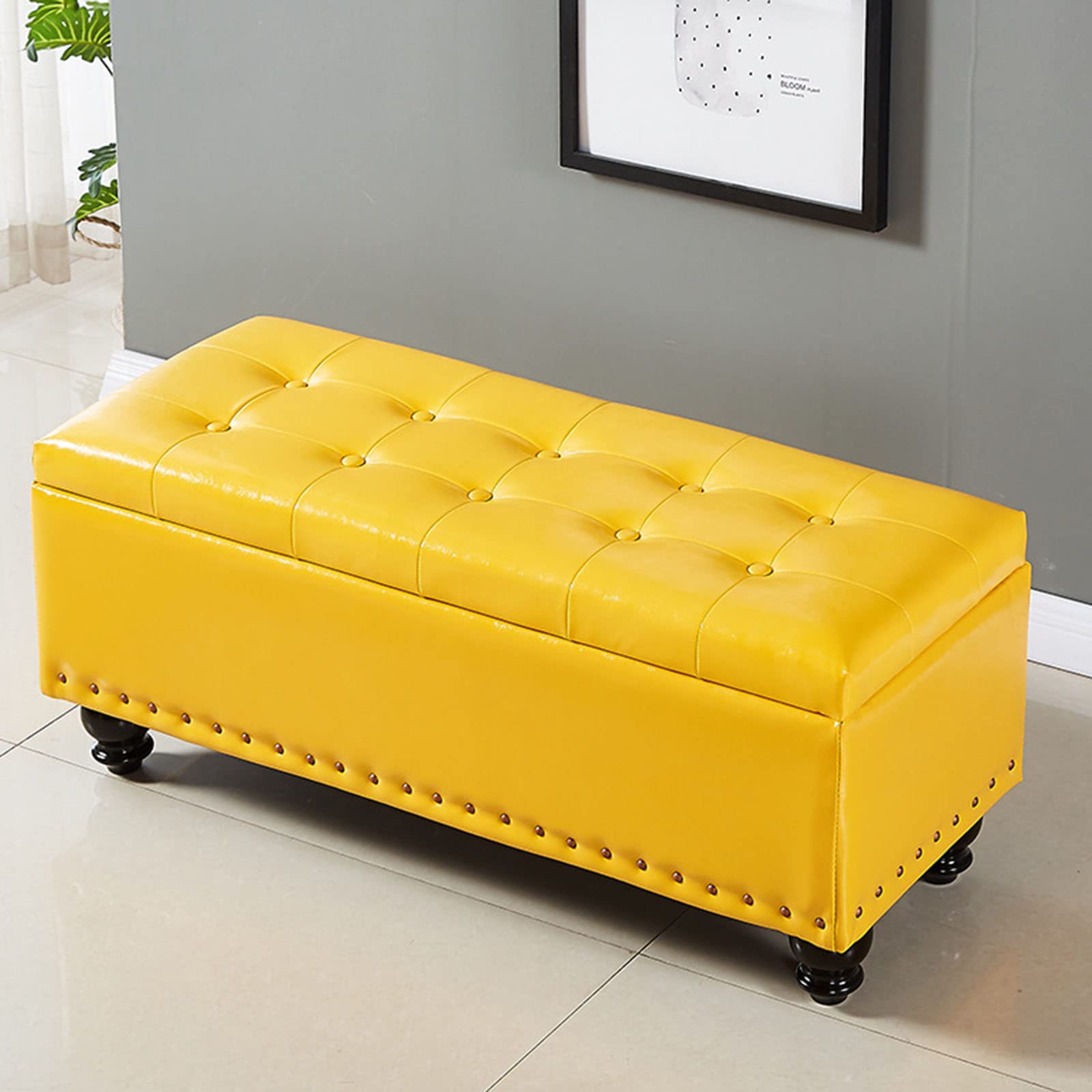Pouf de rangement moderne en cuir élégant pour organiser votre salon et chambre