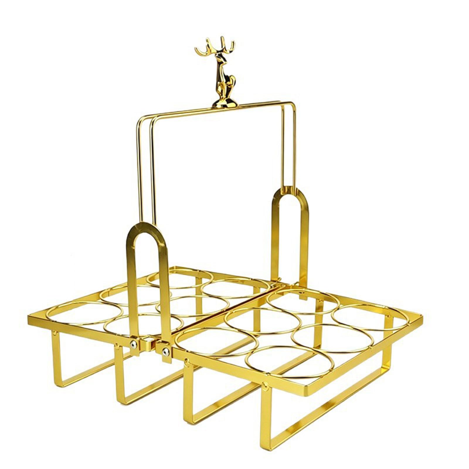 Xinsheinelry Sturdy Foldable Beverage Rack Holds 12 Bottles or Cups Rust Resistant Layer Compact Design Lovers