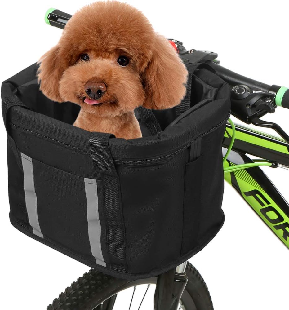 Lixada 自転車カゴ 自転車バスケット 前 折りたたみ式 脱着式 防水 耐摩擦性 最大耐