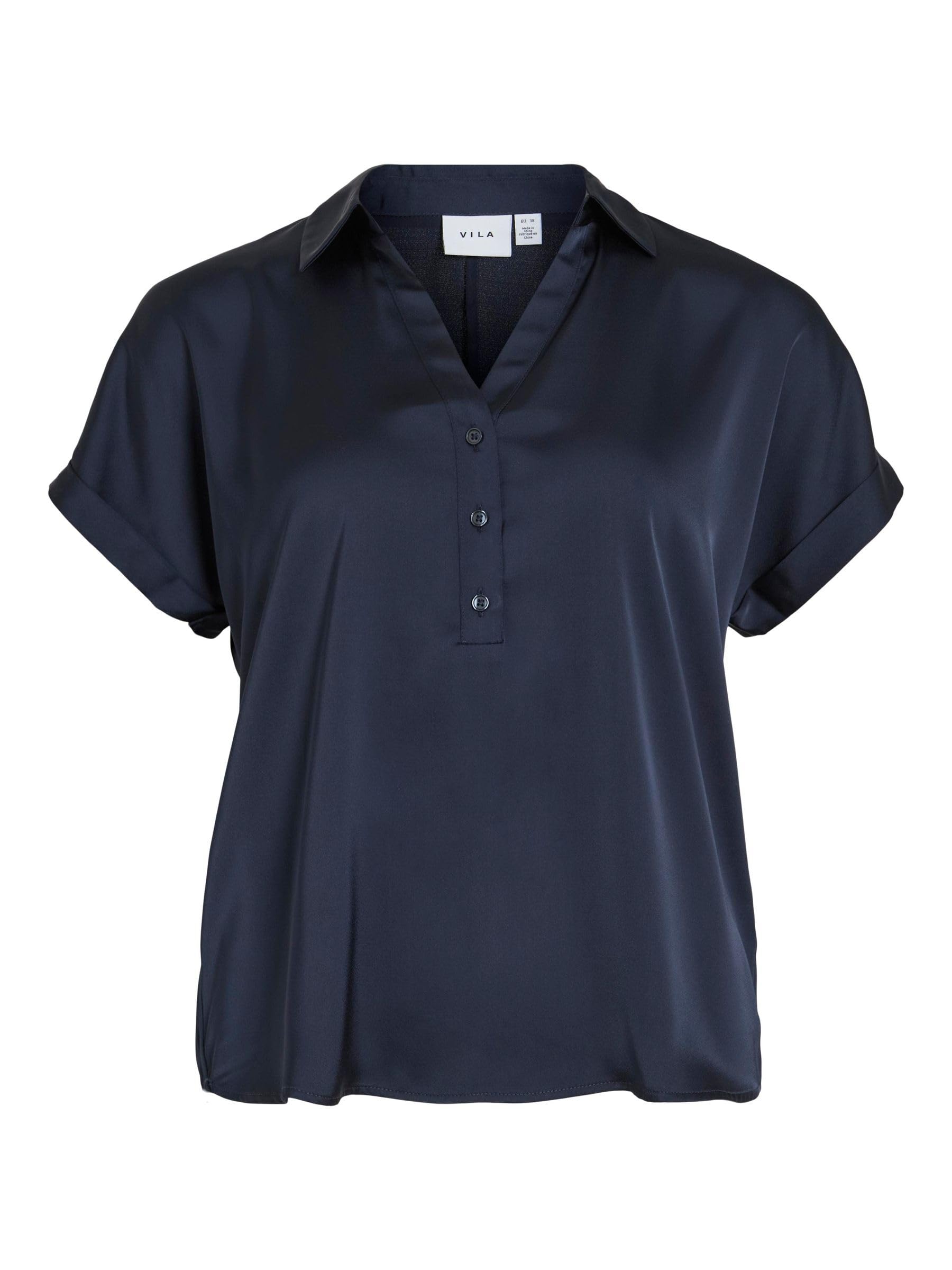 Vila Vienna Ravenna S/S Top - Noos, Blazer Navy, 8