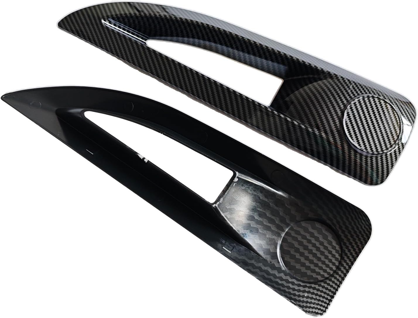 Pair Hood Side Air Vent Cover Bezels ABS Plastic Trim Carbon Fiber Matt Black for Jeep Wrangler JK JKU Unlimited Rubicon 2007-2017 Avenger Style Hood (Pair Carbon Fiber)