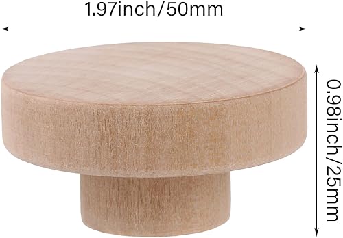 Miniatura 4 de RDEXP Home Accessory - Juego de 10 pomos redondos de madera de 1.969 x 0.984 in para armario, cajón, armario, puerta de armario