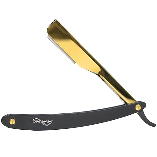 OMWAH - Maquinilla de afeitar profesional de borde recto (bloqueo deslizante)