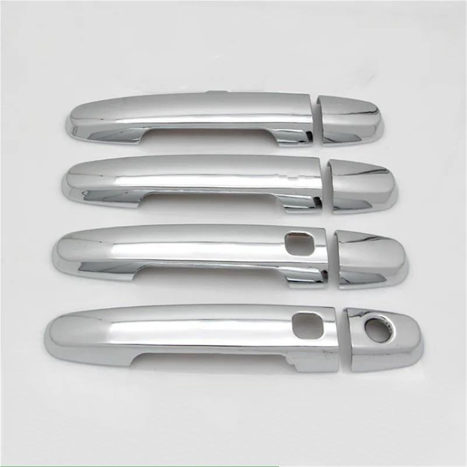 SLIMES for Corolla for E140 E150 2007-2013 Gloss Black Chrome Car Door Handle Cover Trim Styling Car Accessories Cover Stickers(Siver 2 Buttons)