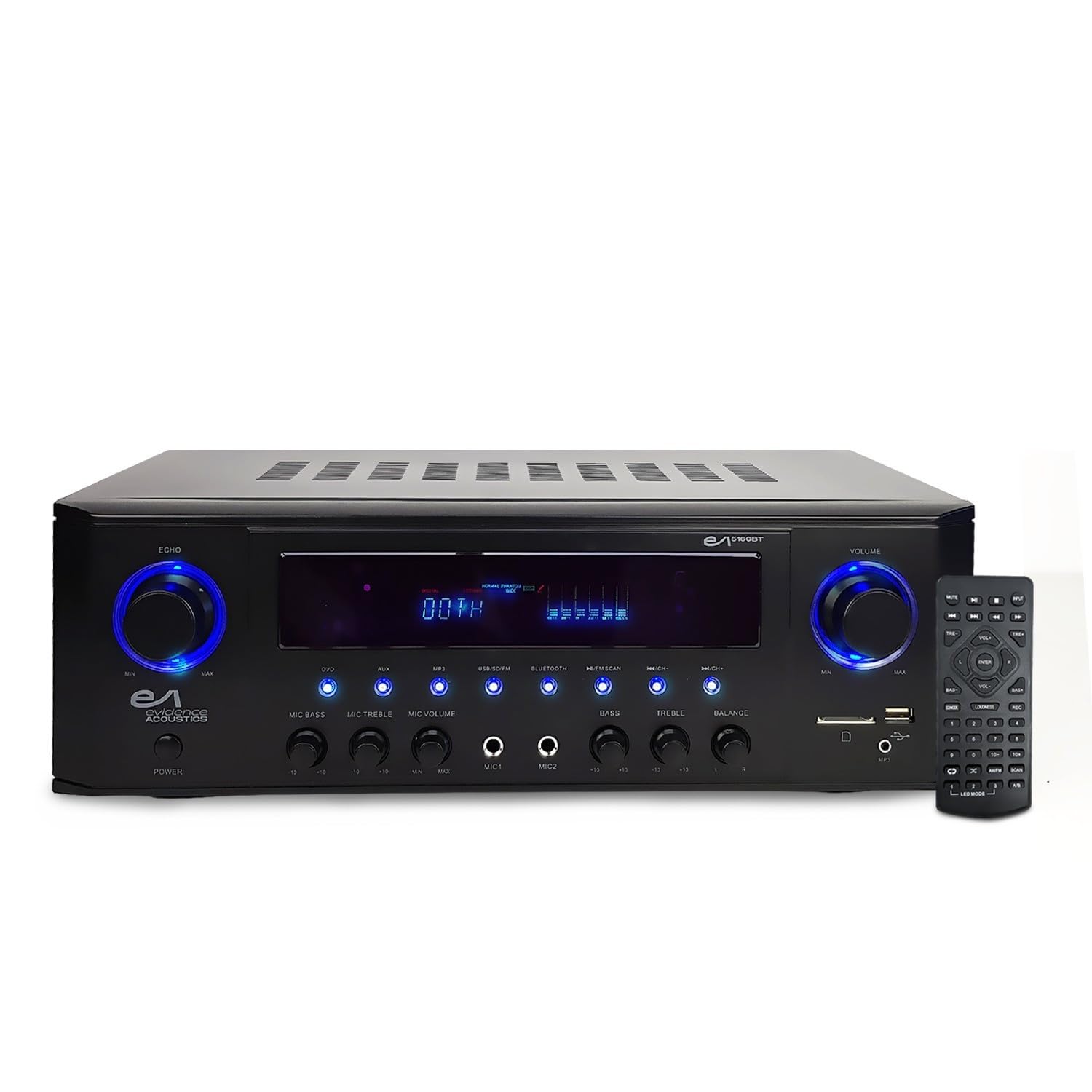 Evidence Acoustics Pack Home Cinéma 5.1 Bluetooth Colonnes Ampli USB Karaoké Noir