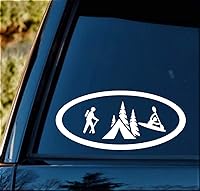 Vista 3 de Senderismo Camping Kayak Pegatina Ovalada para Ventana de Coche 7.50 Pulgadas BG 137A