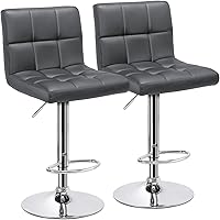 Vista 1 de Yaheetech Taburetes de bar Modernas sillas ajustables de isla de cocina, taburetes de bar de altura de mostrador, silla giratoria de piel sintética