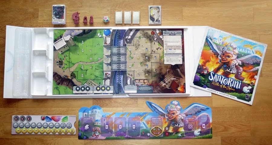 santorini riddle of the sphinx - a cooperative book-based expansion to the abstract masterpiece santorini  ages 8  plays in 20 minutes