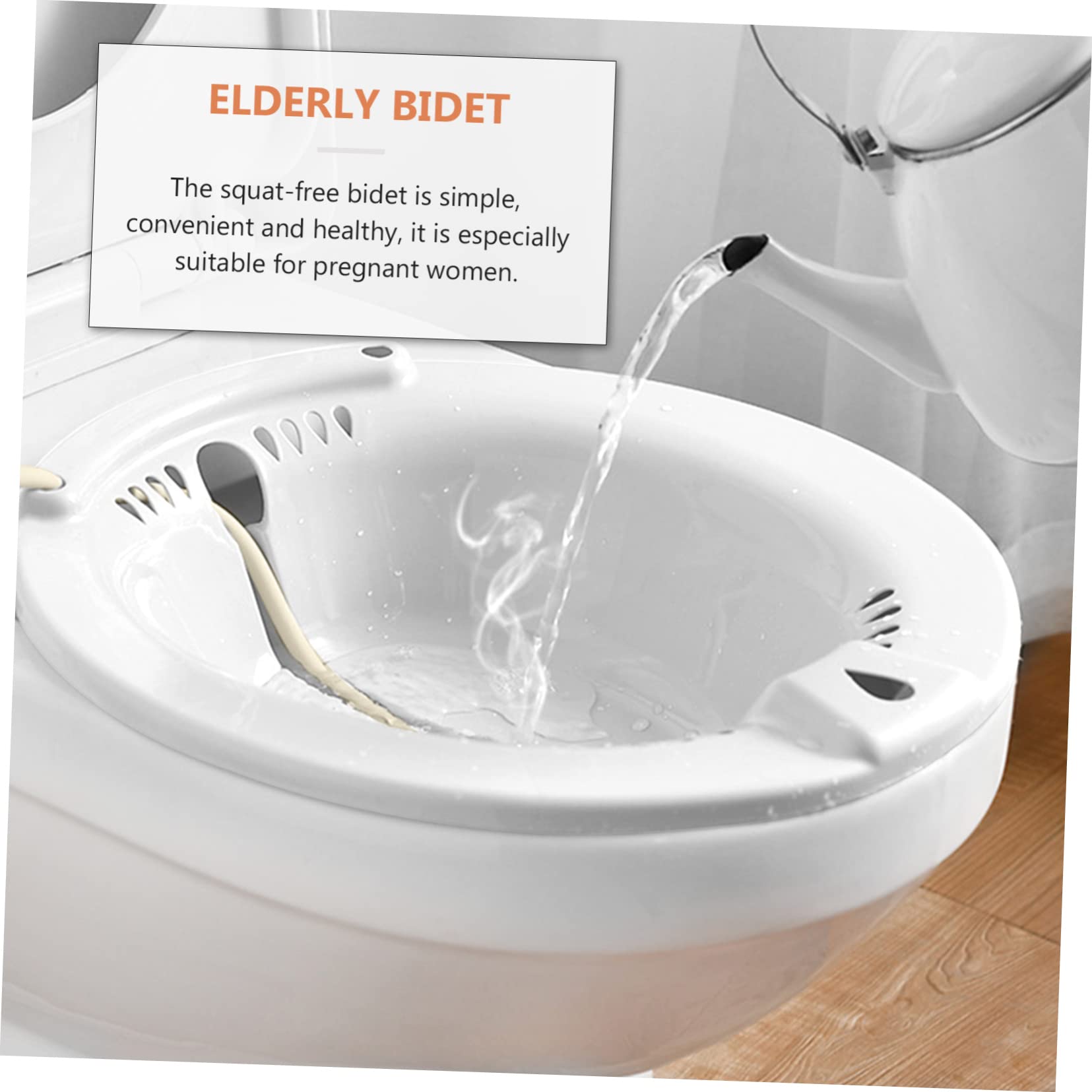 Bacino Sitz Bath Bianco in Pp per Assistenza Post Parto | Design Ergonomico e Struttura Ispessita, per Donne in Gravidanza e Persone Sedute, Uso Igienico Quotidiano