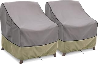 BRIVIC Patio Furniture Covers Waterproof for Chair, Outdoor Lawn Chair Covers Fits up to 32W x 37D x 36H inches(2Pack), Grey