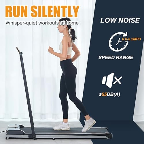 Miniatura 3 de KEEPOSE Caminadora portátil plegable 2 en 1 para oficina en casa, 0.6 a 6.2 MPH, control remoto, pantalla LED y contador de calorías (incluye una