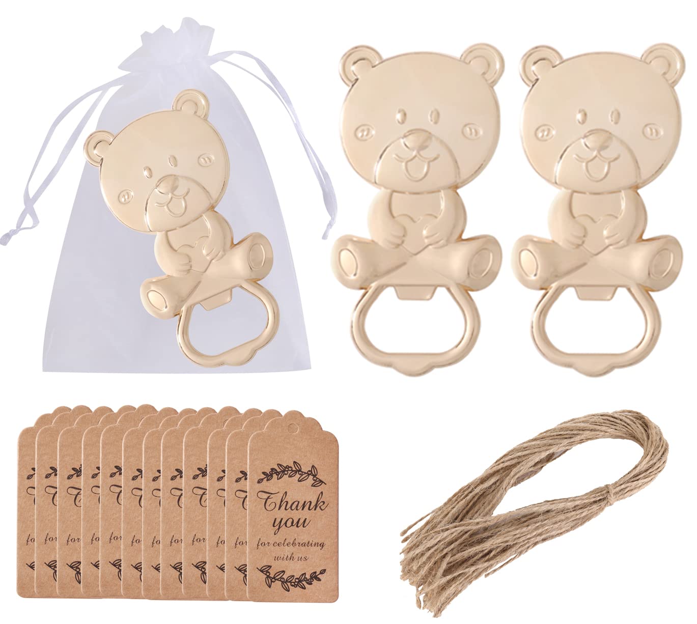 40 Stück Baby-Flaschenöffner Babyparty Party Gastgeschenk Öffner Niedlich Baby Flaschenöffner Babyparty Souvenirs Geschenke für Gäste Hochzeit Gastgeschenk Kinder Geburtstag Party Dekor (Bärenstil)