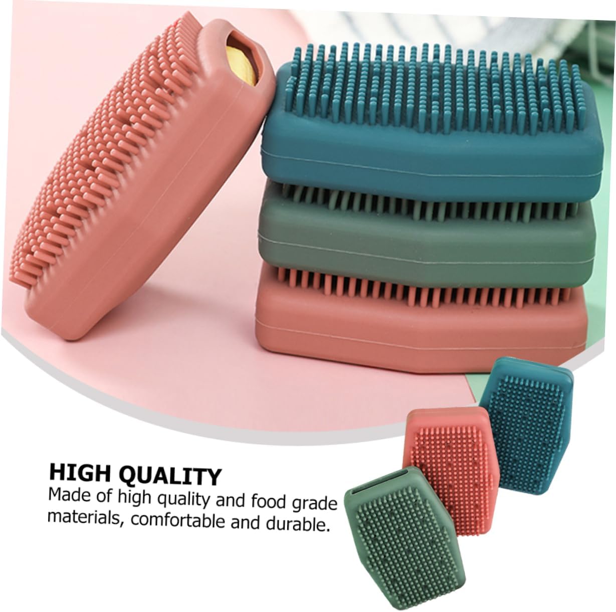 3pcs Silicone Bath Brushes Gentle Exfoliating Body Scrubber for Spa-Like Experience for Skin Types Includes Red Green and Blue Brushes