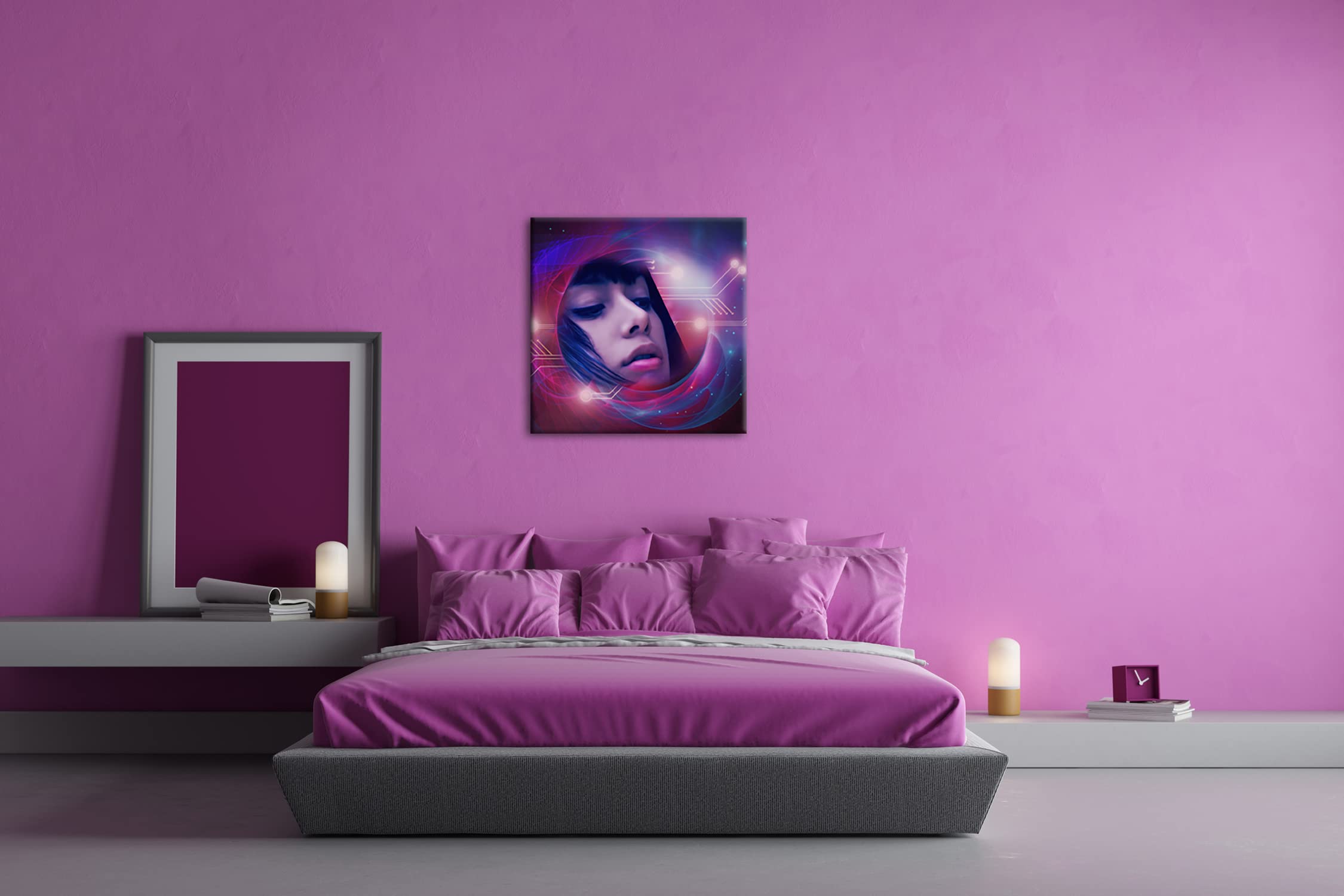 Fotomural sobre lienzo (70 x 70 cm), diseño de ciencia ficticia