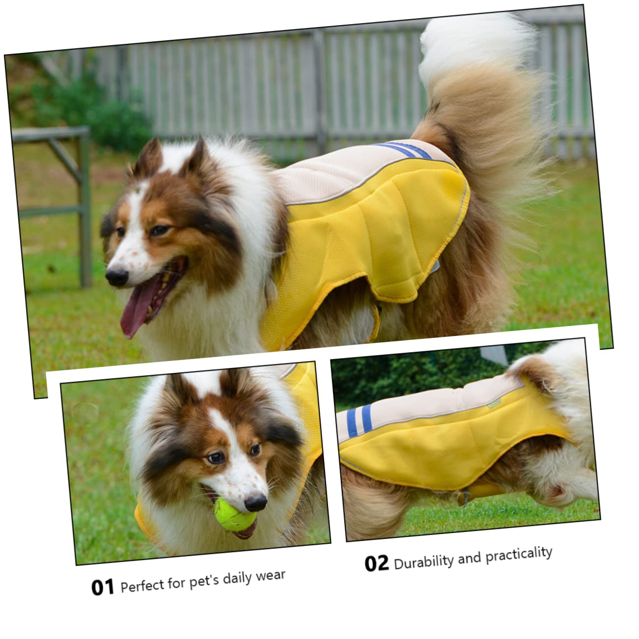 Gilet Rafraîchissant pour Chien, Anti-surchauffe, Jaune XL en Polyester