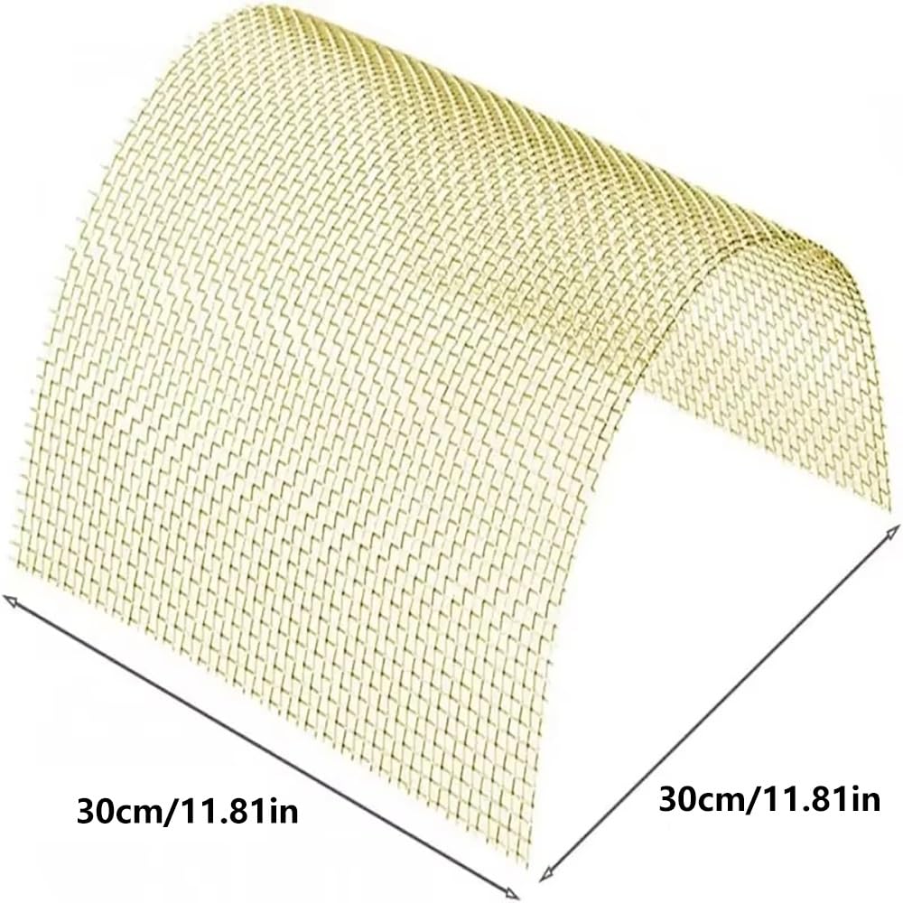 YINUK 1 Pc Brass Woven Wire Mesh 30x30cm - Multi-Mesh (20 to 200) for Liquid/Powder Filter, DIY Crafts, Construction(200 Mesh)