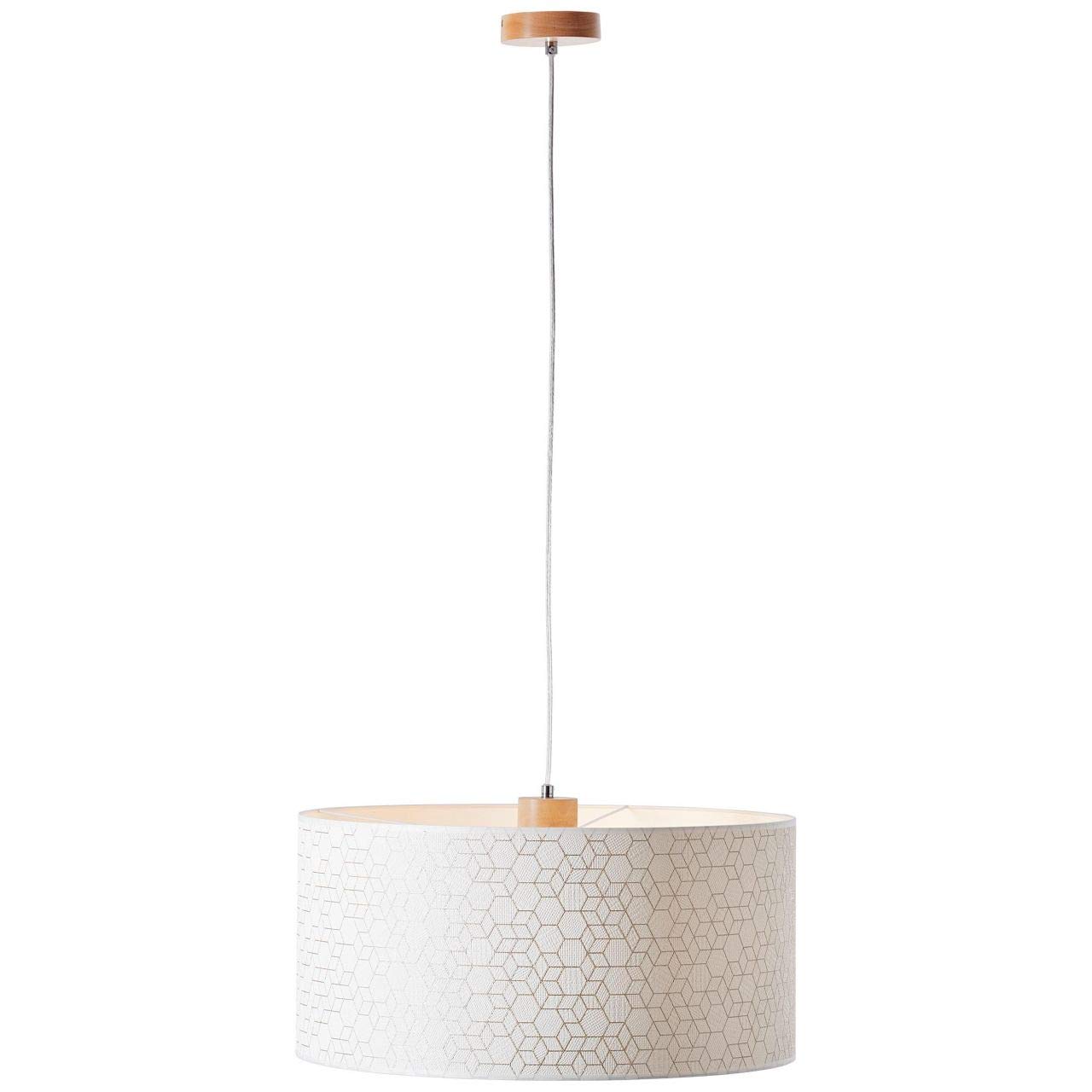 BRILLIANT Galance Lámpara colgante Lámpara de madera con 1 llama/iluminación interior blanca, lámparas colgantes | 1x A60, E27, 40W, apto para lámparas normales (no incluidas) | A ++ | Pantalla