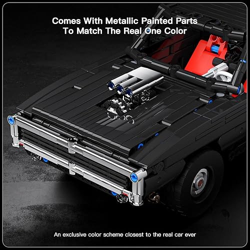 Miniatura 3 de Mould King Charger RT RC Cars Kit de bloques de construcción, autos de carreras deportivas 13081, modelos de autos a control remoto, juguetes de