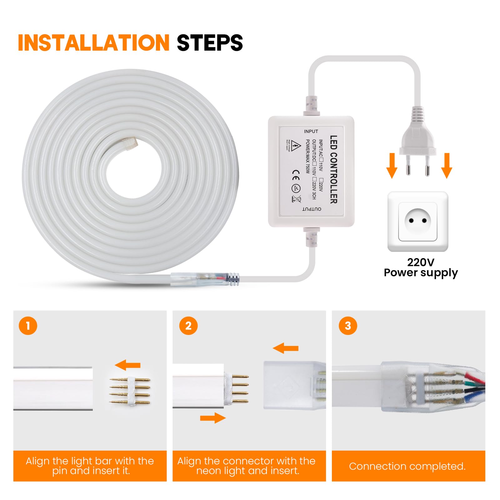 Bande LED Néon 4M TK99SW - RGB, IP67, Application & Télécommande - Décoration Intérieure/Extérieure